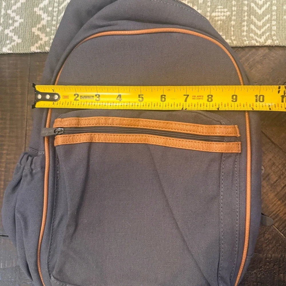 Thirty-One Thermal Sling Backpack Insulated Lunch Cooler Gray‎ Brown NWOT